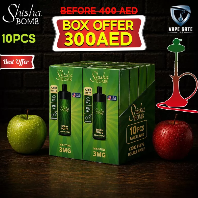 Shisha Bomb Rechargeable Disposables Vape ( +10000 Puffs ) - Double Apple