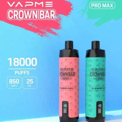 VAPME CROWN BAR 18000 Puffs | 2%-5% strength, 25mL, RGB light, bulk disposable vape - Aiviouvapes